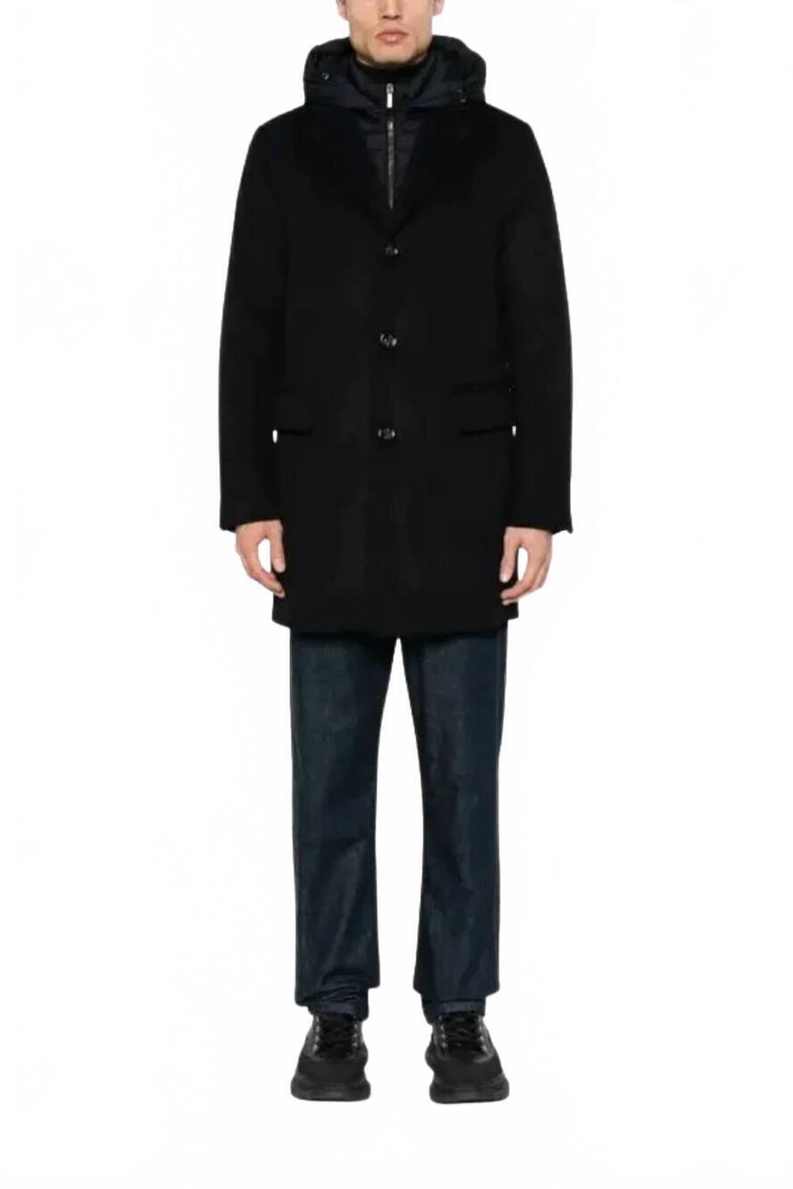 NEW MOORER lapel coat single button jacket in nero